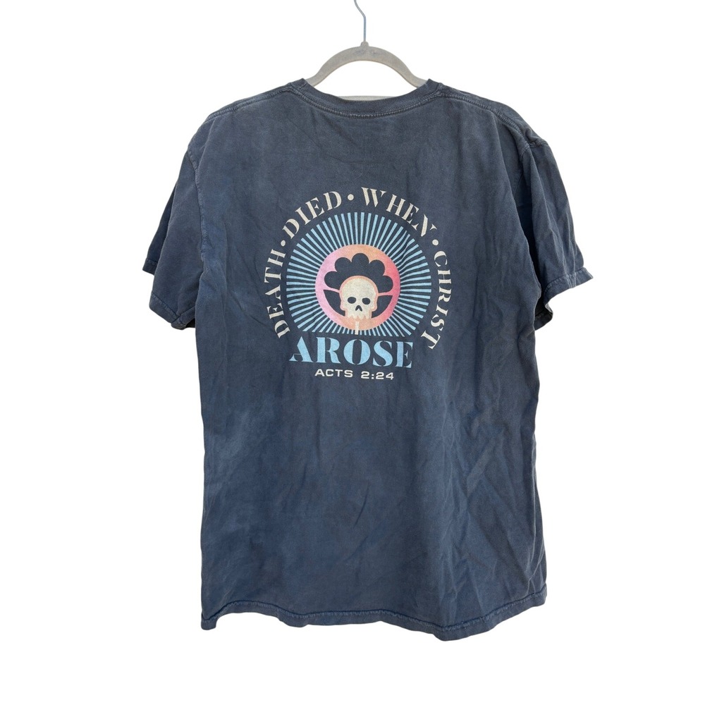 Death Died When Christ Arose, Acts 2:24 Arose‎ T-Shirt, Navy Blue, Sz L